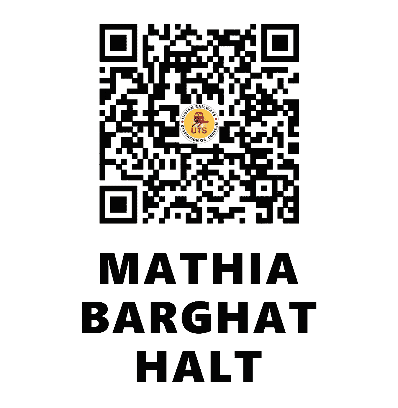 UTS QR Code for MATHIA BARGHAT HALT - MTBG - NE (UTTAR PRADESH)